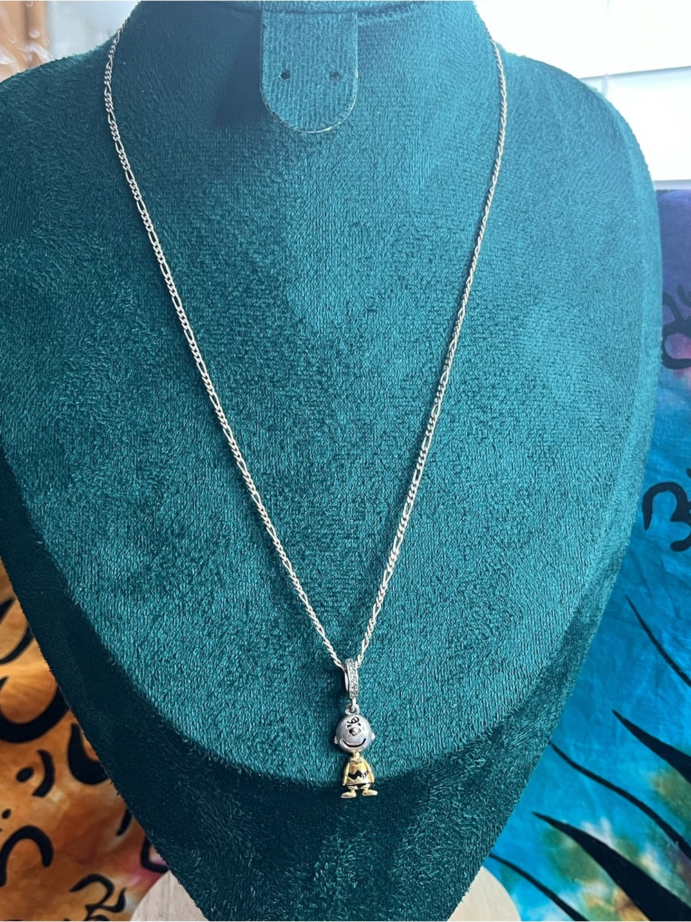 Peanuts Charlie Brown 925 Sterling Silver Charm Necklace